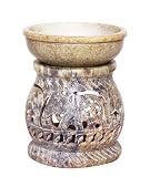 Valentine's Day Gifts Hand Carved Essential Oil Burner Diffuser Made of Soapstone with Tea Light Hol