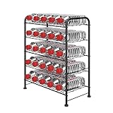 Water Bottle Organizer 5 Tier FreeStanding Water Bottle Storage Rack Metal Beverage Can Dispenser for Pantry, Kitchen Cabinet Countertop, Black