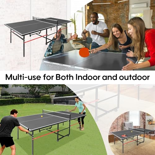 image for DUDUSHIMAN Foldable Ping Pong Table for Indoor/Outdoor, 8 X 4 FT Profe