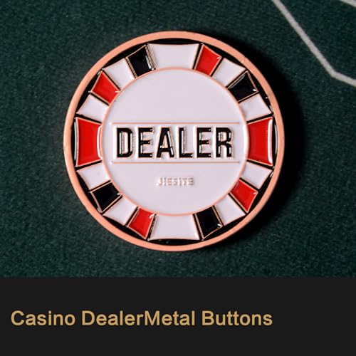 JIESITE Dealer Buttons, Texas Hold\'em Casino Grade Metal Dealer Buttons, 3 Piece Deluxe 2.1/1.7 Inch Poker Accessory Set