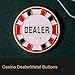 JIESITE Dealer Buttons, Texas Hold'em Casino Grade Metal Dealer Buttons, 3 Piece Deluxe 2.1/1.7 Inch Poker Accessory Set