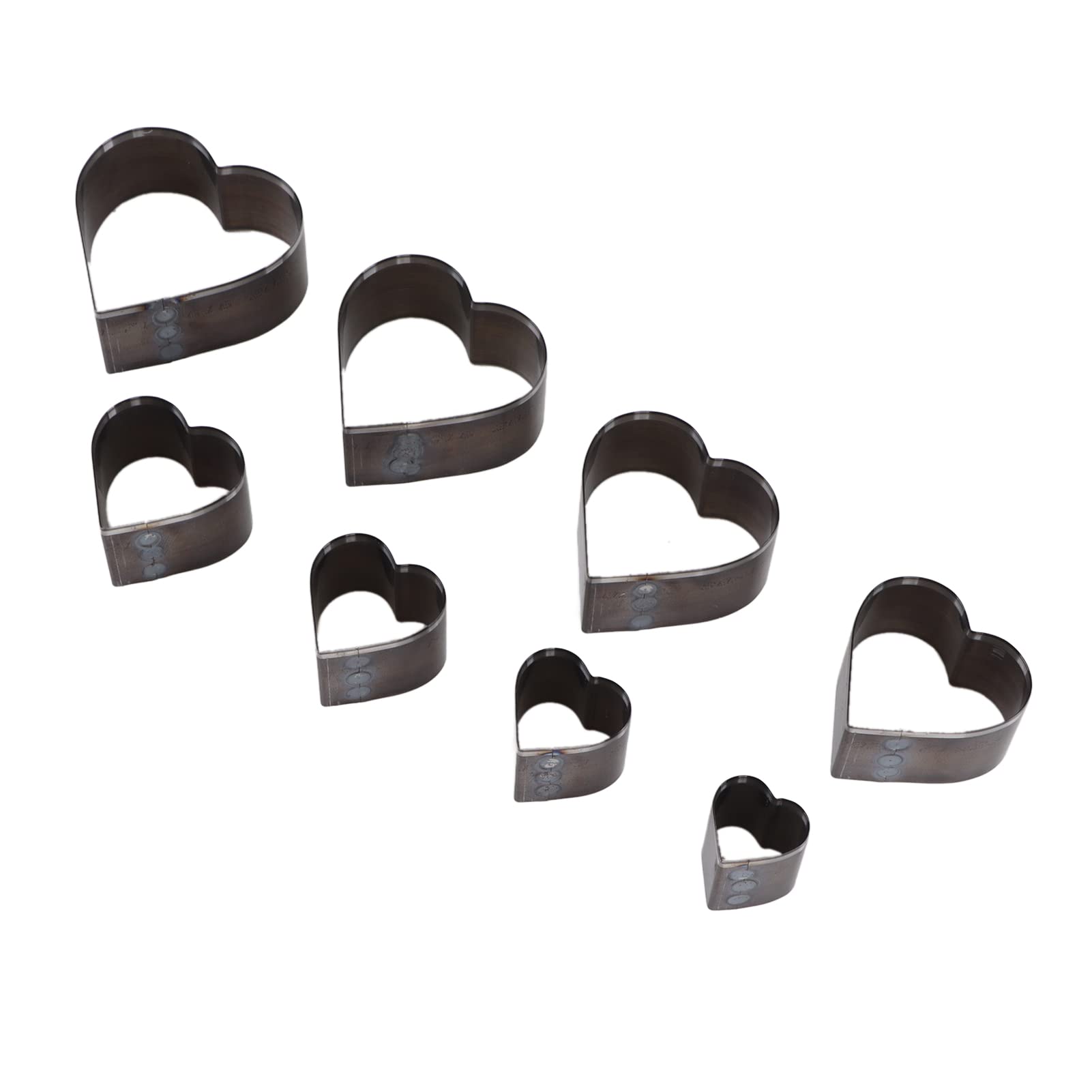 Leather Cutting Die,Heart Shape Cutter Set Different Size 8PCS for Handmade for DIY, Silver or Gray