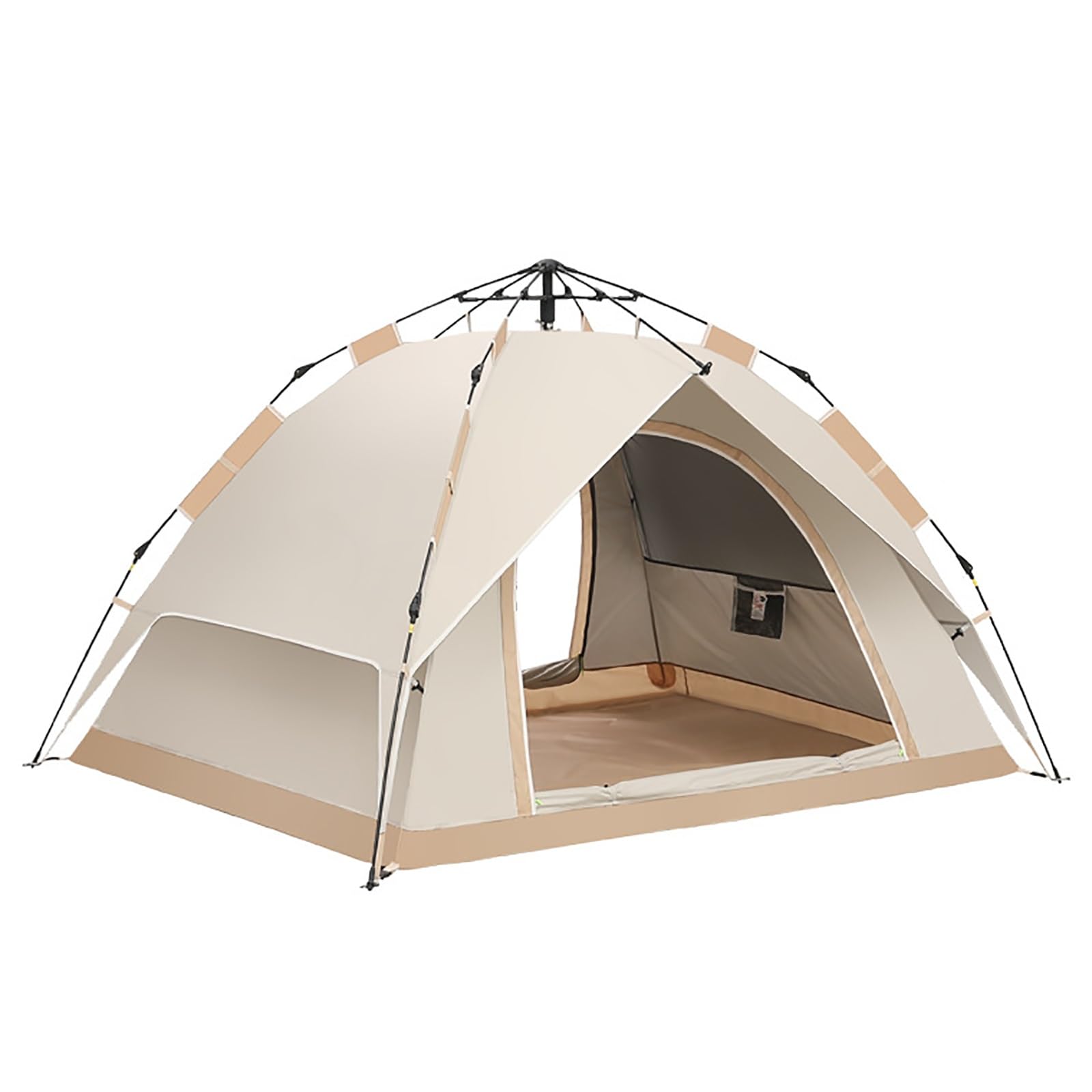 Pop Up Tent, Family Tent for 4 Person, Portable Instant Tent, Waterproof Windproof for Camping Hiking Mountaineering (Color : Off-white)