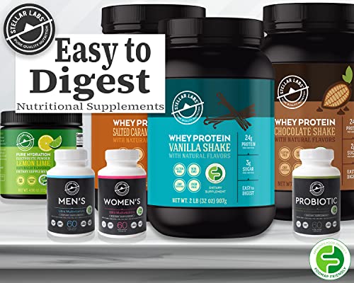 Stellar Labs Whey Protein Powder With Bcaa's & Whey Isolate | Certified Low Fodmap, Non Gmo, Gluten Free, Low Carb, Keto, With Stevia | All Natural Lean Post Workout Shakes | Chocolate #TOP5