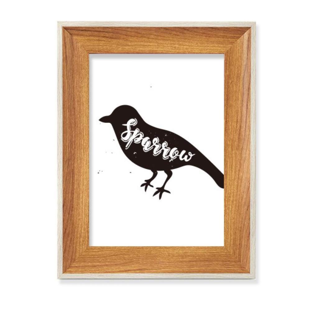 Cadre de photo de bureau en bois noble avec tableau art peinture animaux monochrome