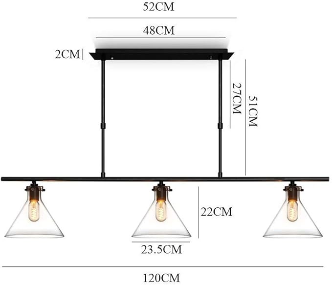OZZKI Wandmontage licht Simple american Industrial 3-Lights Pendant Lighting Glass Kitchen Island Hanging lamp E27/E26 Ceiling Suspension Lighting Fixture for Dining Room/Living Room/Office/Cafe Binne photo 3