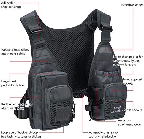 Gilet de Pêche à la Mouche Pratique 10 Poches Stockage Ultra Léger Unisexe Taille Unique Gris - Gilets de Pêche (14375585