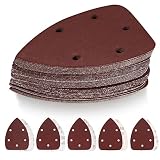 50 Pcs Mouse Detail Sander Sandpaper, 40/80/120/180/240 Grit Hook and Loop 140mm Mouse Sander Pads,