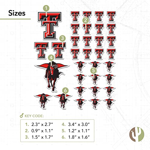 Adhesivo vinilo Texas Tech University tipo 1 hoja pegatina decorativa de alta adherencia 4
