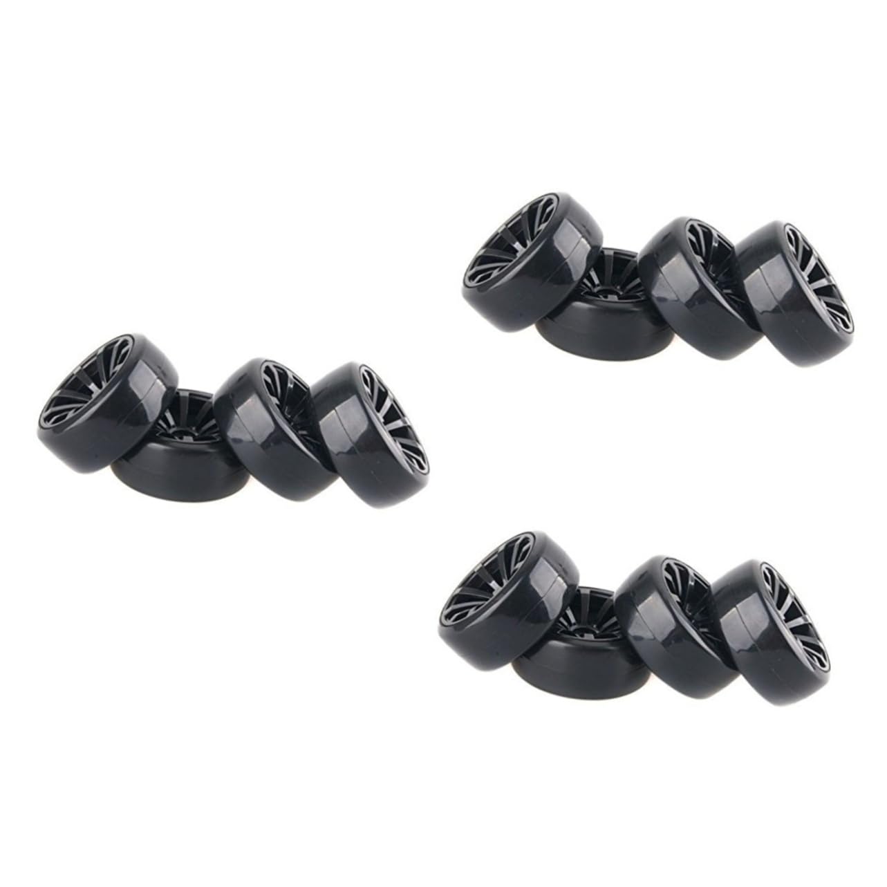 TOYANDONA 12 Pièces Pneu avec Jante Pneu De Voiture 1/10 Rc De Voiture à La Dérive Périnée Dur De Course