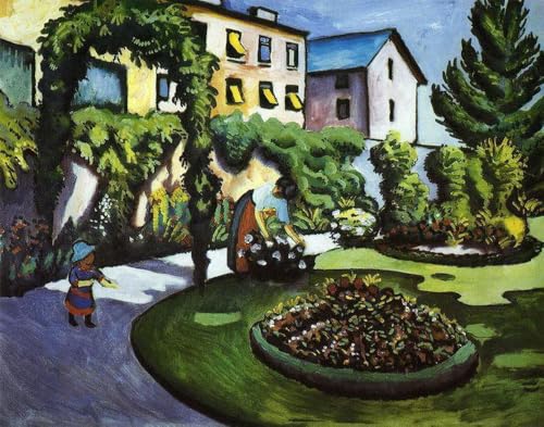 Peinture a l'huile sur toile pour rompre la monotonie des murs de jardin