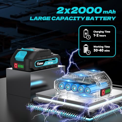 Image of Mini Chainsaw Cordless, 8 Inch & 6 Inch Portable Electric Chainsaw,Battery Powered Handheld Power Chain Saw with 2 Batteries and Auto Oil,Gifts for Father, Dad, Husband, Men