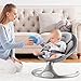 LAREX Baby Swing Infant Swing Electric Toddler Baby Rocker Portable for Newborn Boy Girl, 5 Sway Speeds with Remote Control, 10 Preset Melodies and Bluetooth, 0-6 Months Max 20 Lbs (Gray)