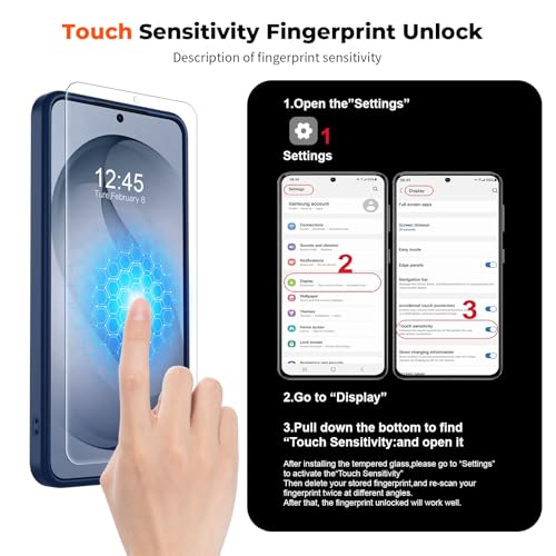 Image of SUPFINE Magnetic for Samsung Galaxy S26 Case with Screen Protector, (Built-in Magnets) (Military Grade Drop Protection) Slim Translucent Shockproof Phone Case,Sapphire Blue
