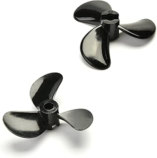 Heyiarbeit 2PCS 3 Blades Propellers for Ship Model RC Boat Propeller Model Black Plastic CW/CCW Paddle 40mm Diameter 10.5mm Height 1.4 Pitch 4mm Hole Dia