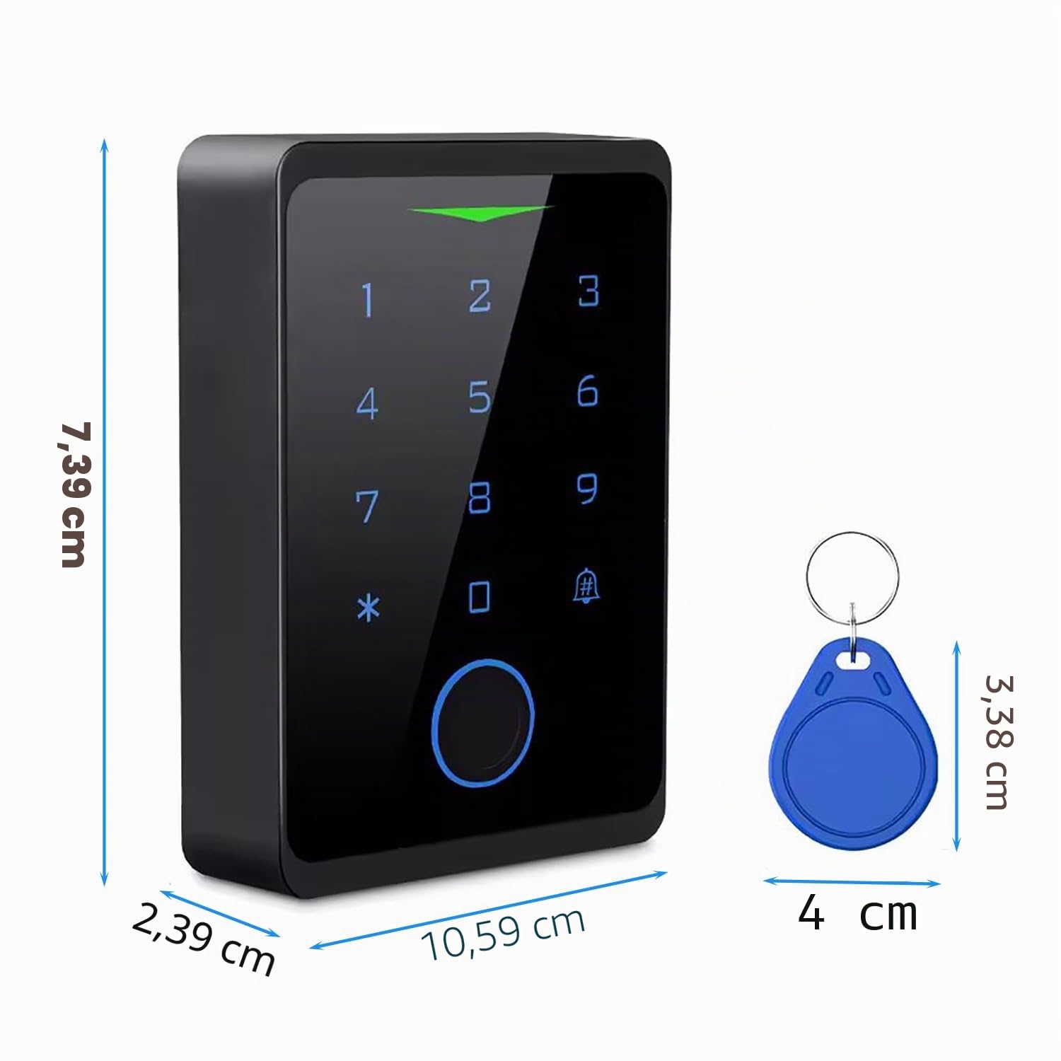 Kit de Sistema de Control de Acceso WiFi, Biométrico de Huellas Dactilares Sistema de Contraseña Táctil, Impermeable IP68, Desbloqueo Remoto Inteligente con 5 Llaveros RFID