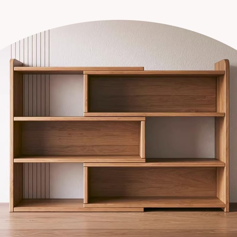 GSKFXJ Étagère De Bureau Extensible, Bibliothèque en Bois pour Plan De Travail, Étagère À Poser sur Bureau À 3 Couches pour Dortoir/étude(L:60-110cm)