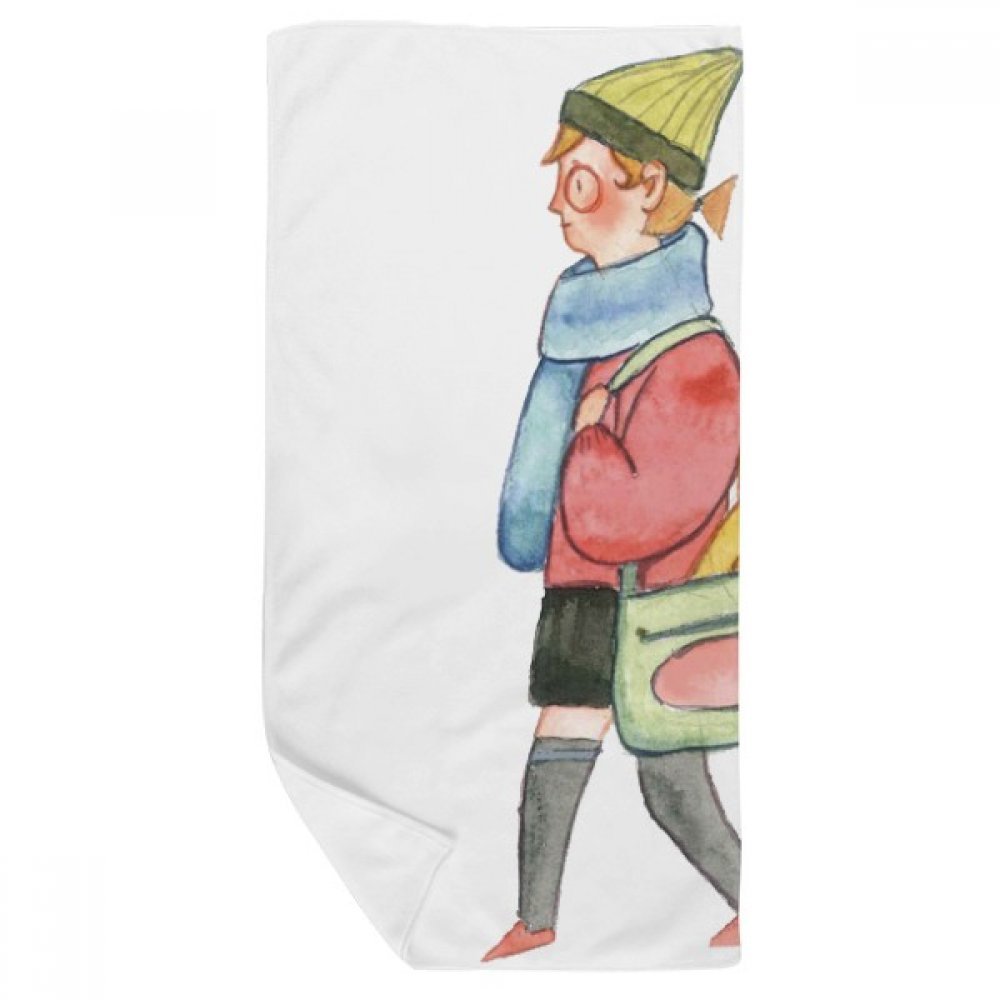 Gant de toilette absorbant et serviette douce 35x70cm Miaoji Cat pour soin du visage