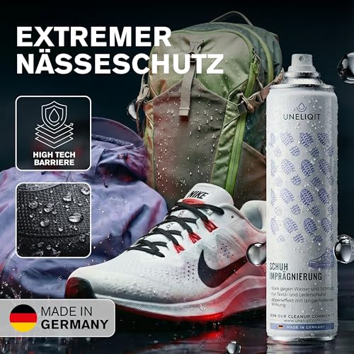 Imprägnierspray 400ml – Premium Schutzspray für Schuhe, Sneaker, Textilien & Polstermöbel, Wildleder, Jacken & Zelte – Starker Nässeschutz & Schmutzschutz – Materialverträglich – Made in Germany