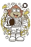  Kosmos Weltall Weltraum: Notizbuch DIN A5 Liniert 120 Seiten Astronaut Affe Tier Gorilla Apollo 11 Planet Mond Mars Rakete Geschenkidee & Weihnachten ... Planer Tagebuch Notizheft Notizblock