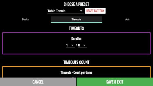BT Table Tennis Scoreboard