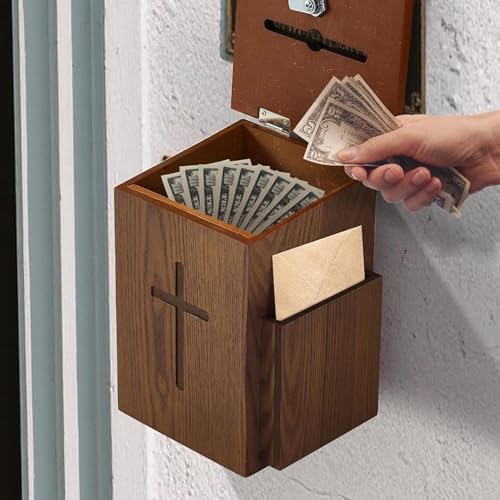 Boîte de demande de prière en bois verrouillable pour sécuriser les dons - 3