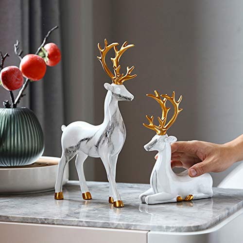 Statue de cerf de luxe décoration chic salon meuble TV - 7