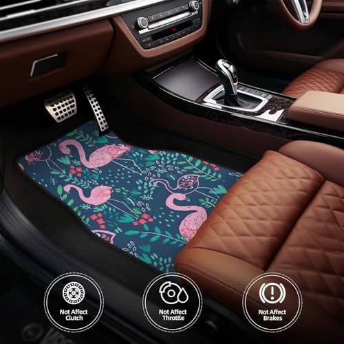Alfombrillas de coche antideslizantes con cisne floral de fácil instalación y gran cobertura 4