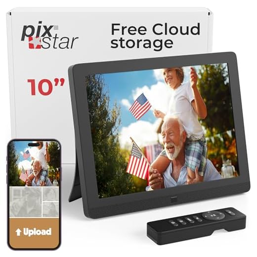 PixStar 10 inch Digital Frame WiFi | Free Unlimited Cloud Storage | Motion Sensor | Highly giftable for Grandparents | IPS Display | Easy Setup Digital Photo Frame | Electronic Picture Frame