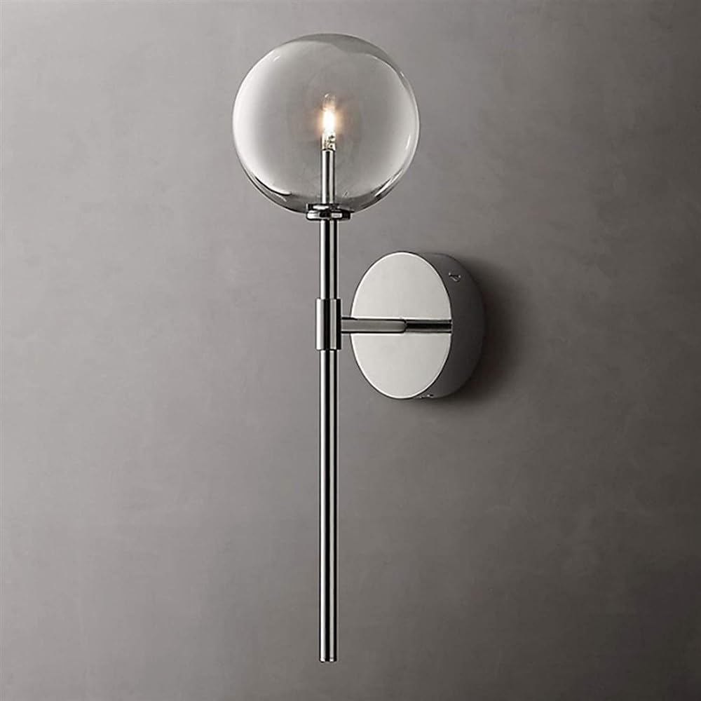 JYBNBBE Wall Sconces for Bedroom Globe Wall Light Indoor Reading for Bedroom Living Corridor Dining Wall Wall Mounted Lamp,Chrome
