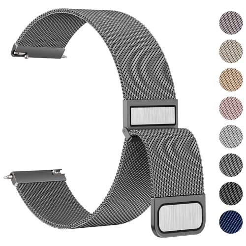 Meliya 22mm Watch Bands Stainless Steel Metal Quick Release Replacement Wristband Straps for Men Women (Space Gray, 22mm)