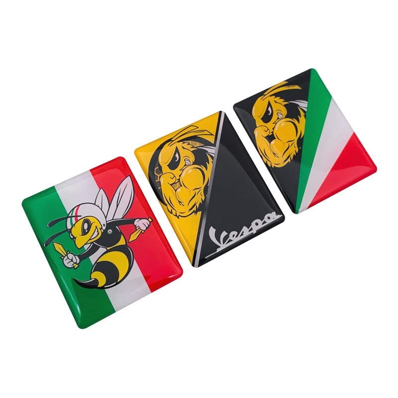 HOTIPS 3 uds for Vespa Logo calcomanía Insignia Frontal superposición Wasp 3D calcomanías Pegatina GTS GT ET PX