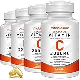 Liposomale Vitamin C Kapseln 2000 mg (4 Packung)- Hochwirksame, Glutenfreie und AscorbinsäUr - Antioxidans-ErgäNzung zur UnterstüTzung des Immunsystems - Ohne ZusäTze