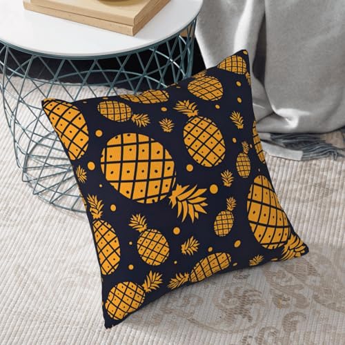 Housse de coussin velours côtelé canapé taie décorative ananas doré - 7
