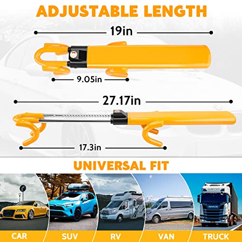 Tevlaphee Steering Wheel Lock Twin Bar, Steering Lock, Car Steering Wheel Locks, Car Lock Anti-Theft Device, High Visibility, Heavy Duty, Universal Fit, Adjustable Length,3 Keys - Image 3