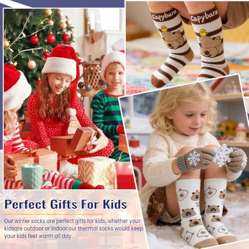 PLNVNVP Cartoon Socks for Kids,5 Pairs Of Children's Cartoon Socks,Capybara Socks Kids,Cute Animal Pattern Socks,Capybara Gifts, Gifts For Children - Image 7
