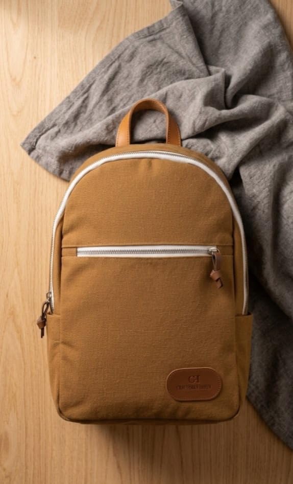 Image of Canvas Backpack | Lightweight Casual Daypack with Front Zipper Pocket | Durable Travel, & Daily Use Backpack | Unisex Travel Backpack | Laptop Backpack Compatible with upto 14 inch Laptop