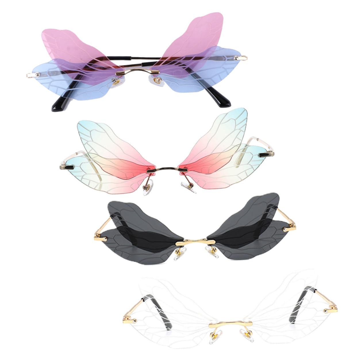 TOVINANNA Sunglasses 4 Irregular Glasses Shades for Party Wedding Costuming Year-round