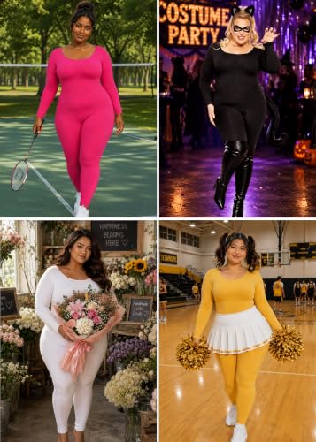 Image of STRETCH IS COMFORT Womens Plus Size Tank Unitard Athletic Rompers For Women