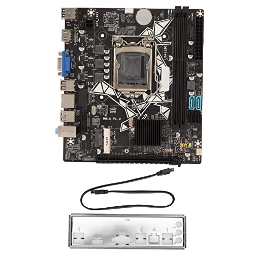 H81A Motherboard, LGA 1150 M ATX Motherboard 2xDDR3 HDMI VGA PCIE Gaming Motherboard USB3.0 USB2.0, NGFF M.2Mx1, SATA3.0, 100 Gigabit NIC