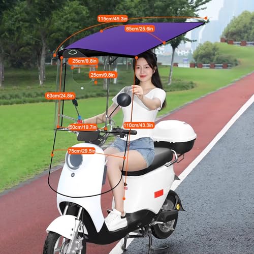 Toldo plegable para motocicleta eléctrica y scooter con panel HD 3