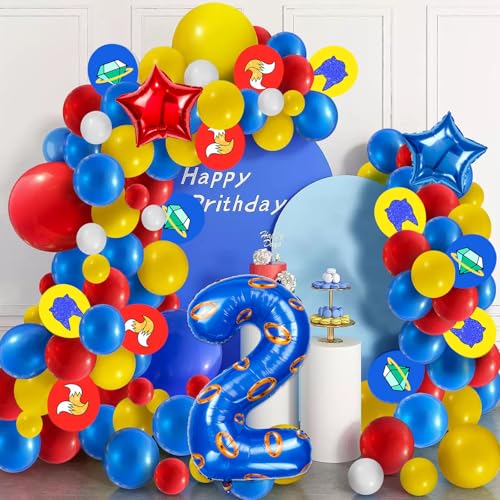 Image of Number 40 Inch Blue and Gold Ring Balloon Birthday Number Decoration Aluminum Film Balloon Suitable for Boys and Girls Blue Theme Party Cartoon Party Decoration Supplies (2)