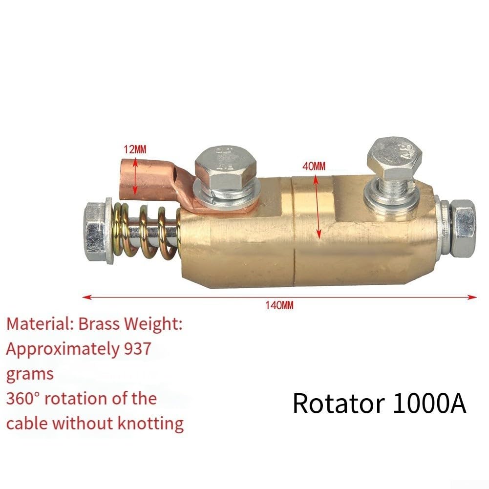 Kit adaptador giratorio de abrazadera de tierra de soldadura 1000A y 500A abrazadera C de tierra, accesorio de conexión a tierra de latón de rotación 360 para corte MIG TIG
