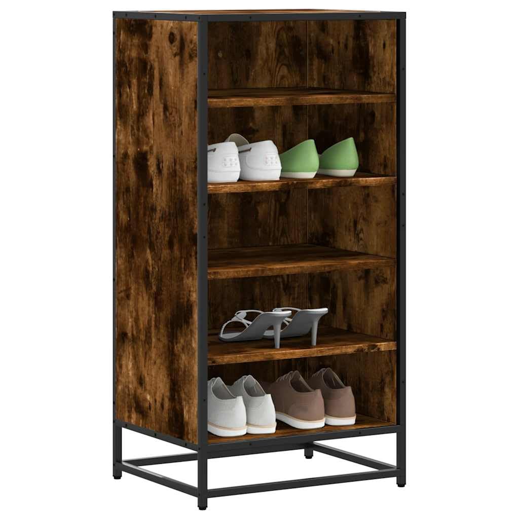 Dym dębowy stojak na buty, 48 x 38 x 97,5 cm, płyta wiórowa i metal