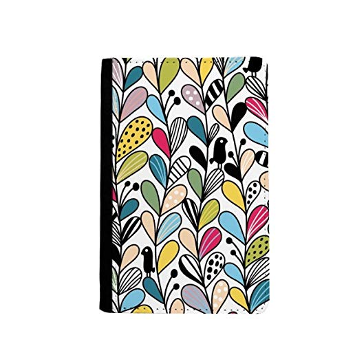 Protège-passeport portefeuille voyage cœur feuilles multicolore étui documents de voyage classique