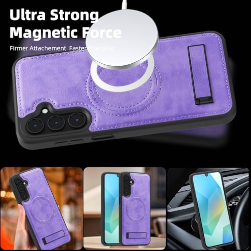 Image of Lunivop for Samsung Galaxy A16 5G Phone Case 6.7 inch PU Leather Light Purple