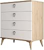 Mezza 3616 Versace 4 Drawer Dresser Basket-White