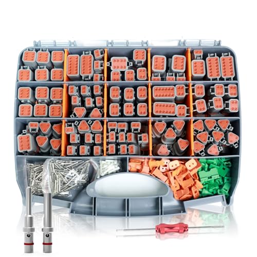 706pcs Deutsch Connector Pin Kit -Style DT Series with Size16 Solid Contacts 14-20AWG Waterproof DustProof Connectors with Disassembly Tool Terminal Plug Automotive for Electrical Crimping Repairs