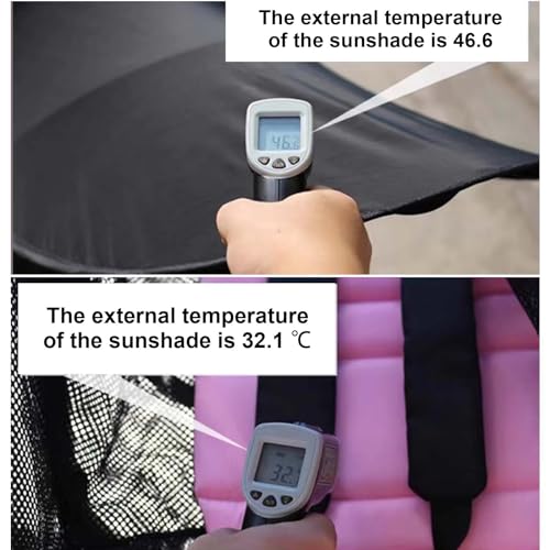 Miniatura 7 de Kysun Parasol Para Cochecito, Sombrilla Para Cochecito, Sombrilla Toldo Para Silla De Paseo, Toldo Para Cochecitos Y Cochecitos, Toldo Parasol Universal Para Cochecito De Bebé, Protección Uv, Negro