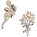 Produktbild 2 Pack Damenmode Liebe Herz Brosche, Kristall Phantasie Sicherheitsnadel, elegante Strass Brosche, Schmuck Brosche, Breastpin Schmuck Zubehör-Catch Schal, Revers oder Kragen Damen Kleider Party
